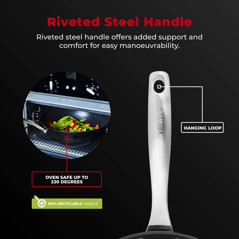 Tower Smart Start Ultra Forged 28cm Aluminium Wok Image 8