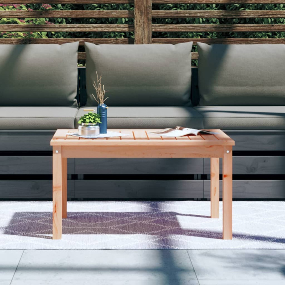 vidaXL Natural Solid Douglas Wood Slatted Garden Table 82.5 x 50.5cm Image 7