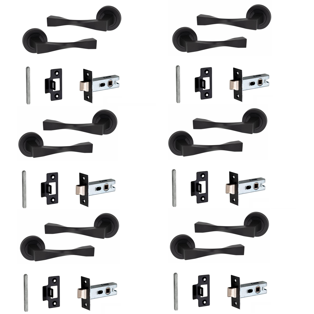 Golden Grace Matt Black Straight Astrid Twist Handles Set 52mm 6 Pack Image 1