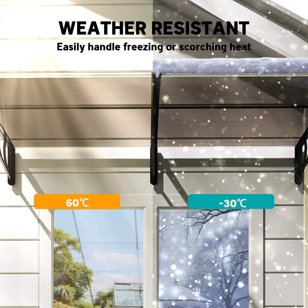 Outsunny Brown Window and Door Canopy Awning 2 x 0.96m Image 6