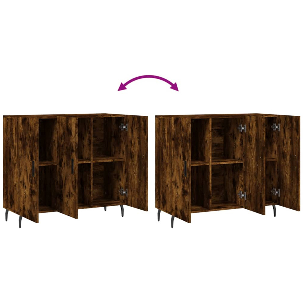 vidaXL 3 Door Smoked Oak Large Sideboard Image 9