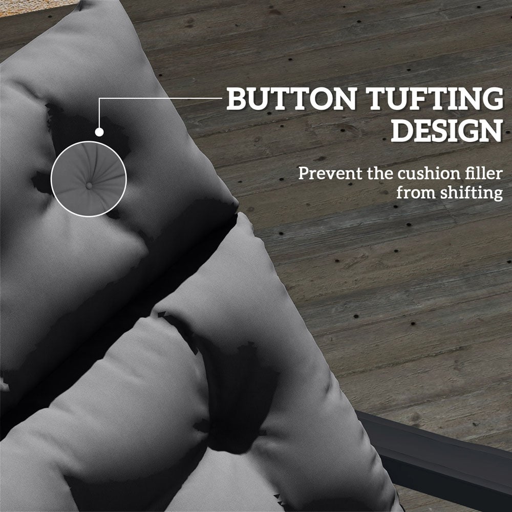 Outsunny Dark Grey Sun Lounger Cushion 190 x 56cm Image 6
