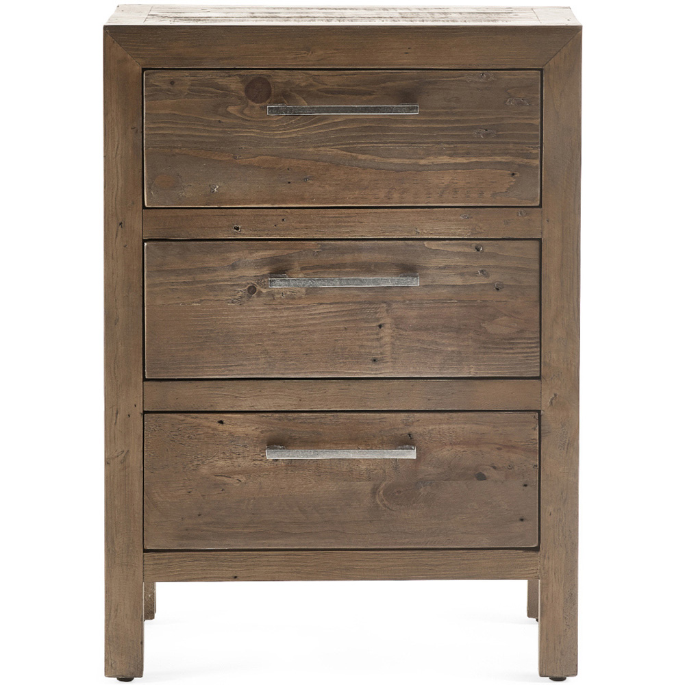 Julian Bowen Heritage 3 Drawer Wooden Bedside Table Image 3