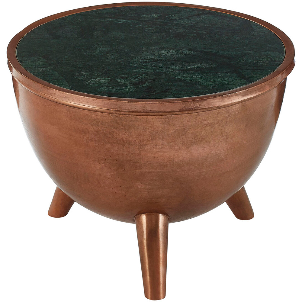Premier Housewares Crest Green Marble Top Coffee Table Image 2