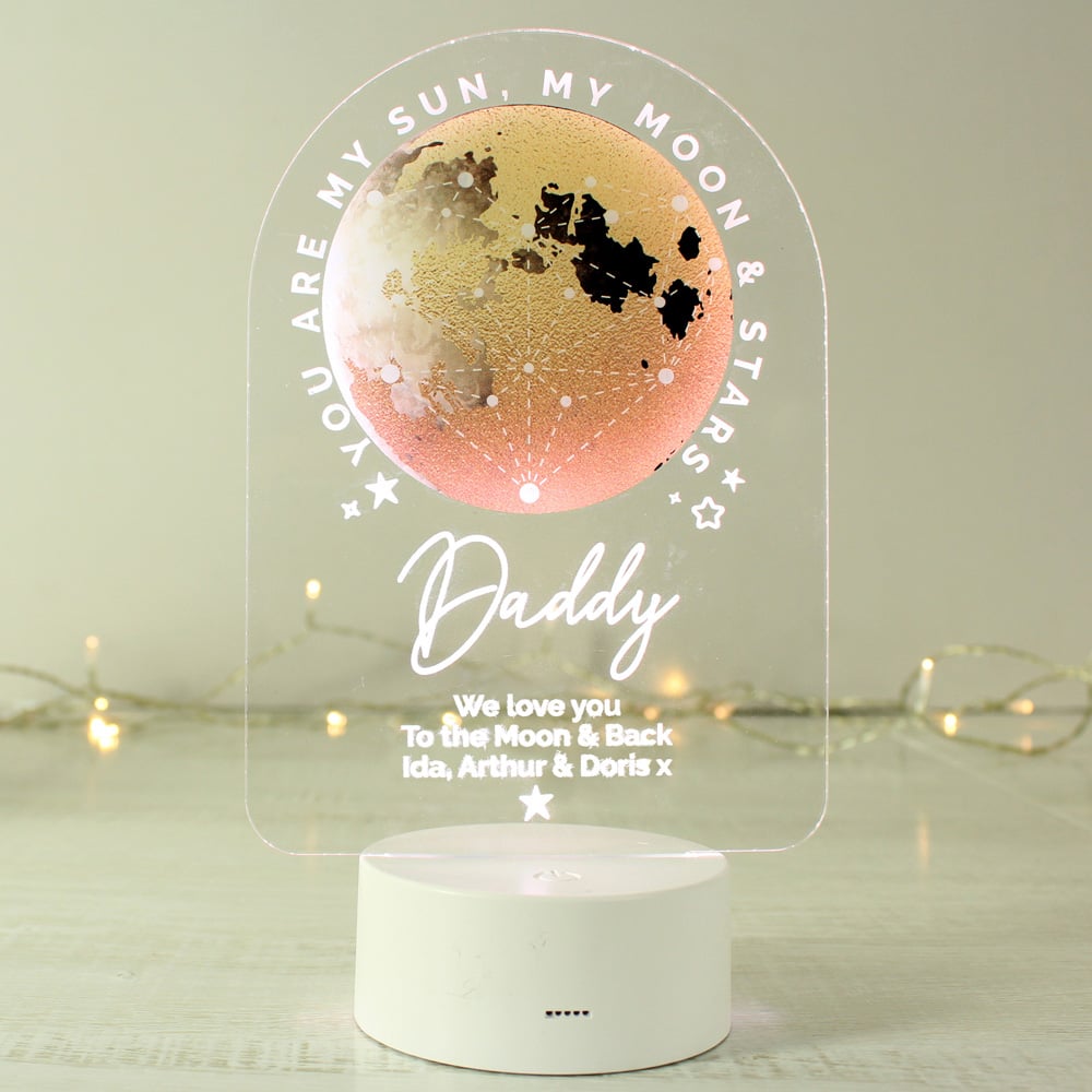 Personalised Memento Personalised Sun Moon and Stars LED Colour Changing Night Light Image 3