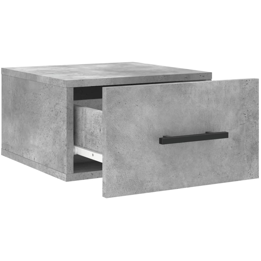 vidaXL Single Drawer Concrete Grey Wall Mounted Bedside Table Image 6