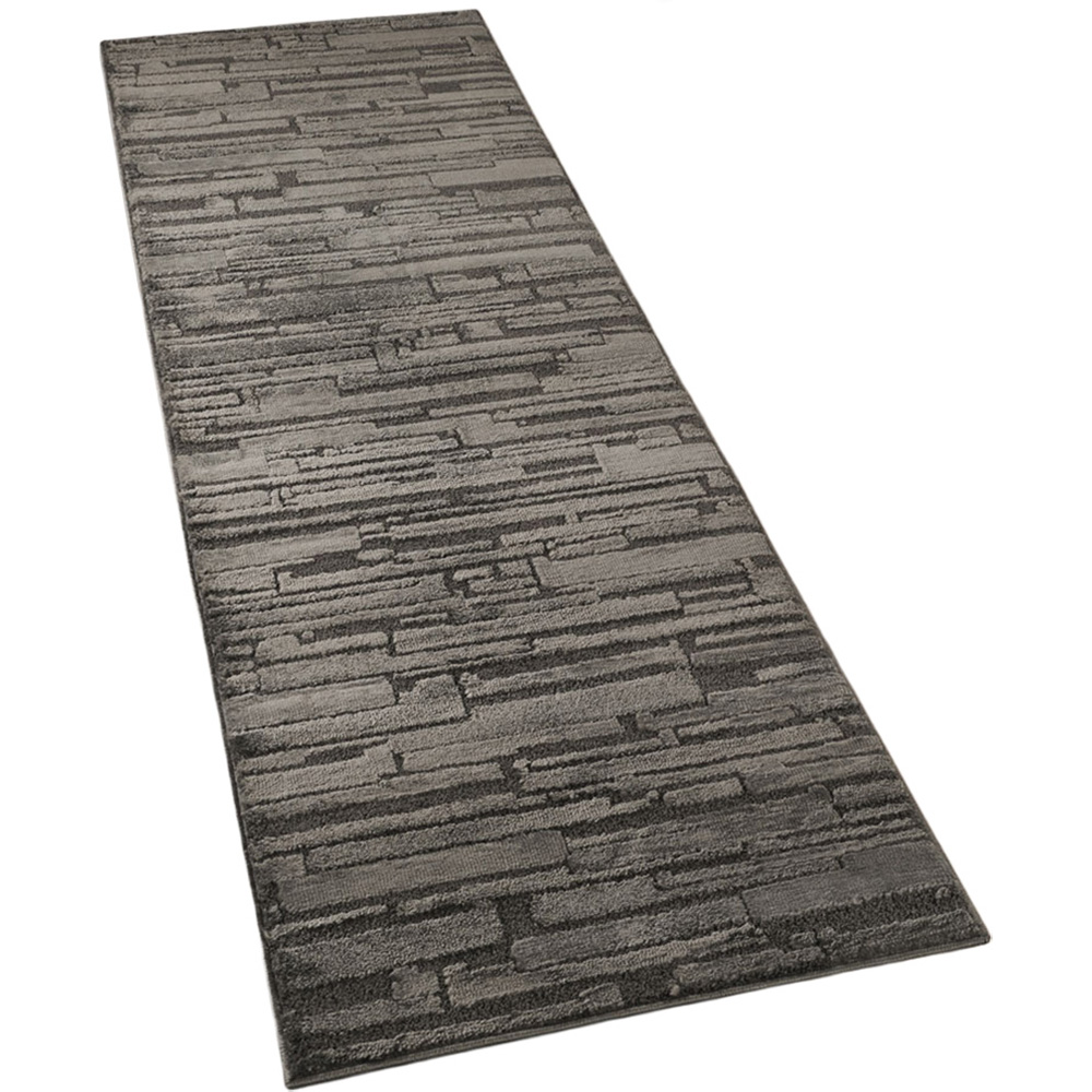 Desire Rugs Hamilton Dark Grey Bold Geometric Rug 60 x 220cm Image 1
