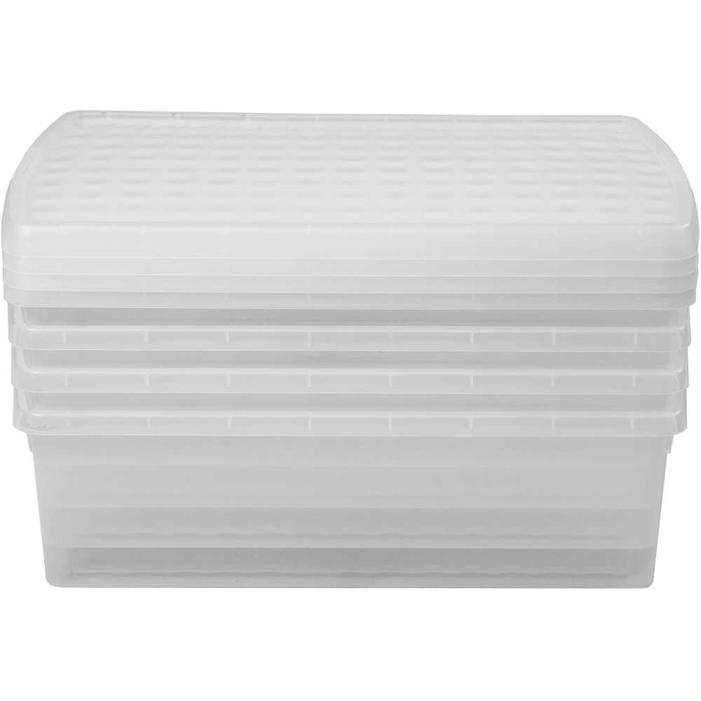 Wham Clip 30L Clear Rectangular Storage Box with Lid 4 Pack Image 5