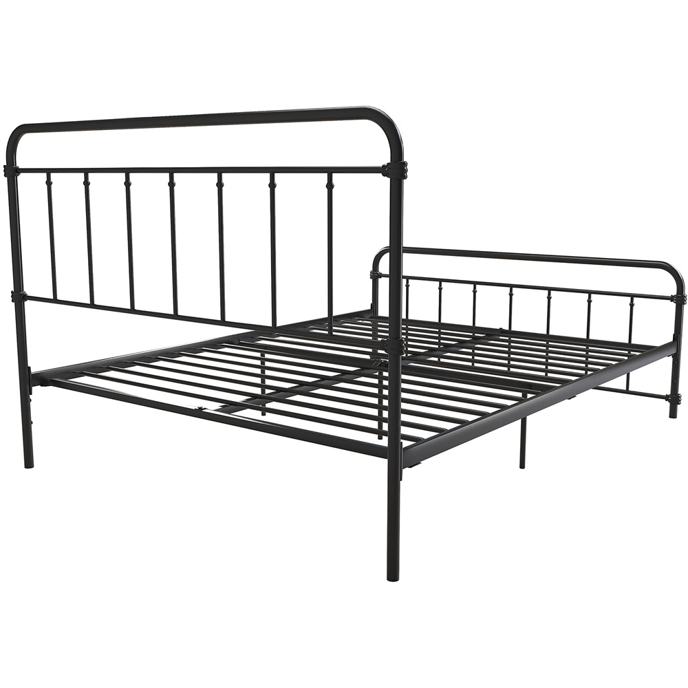 Dorel Wallace Double Black Metal Bed Frame with Headboard Image 4