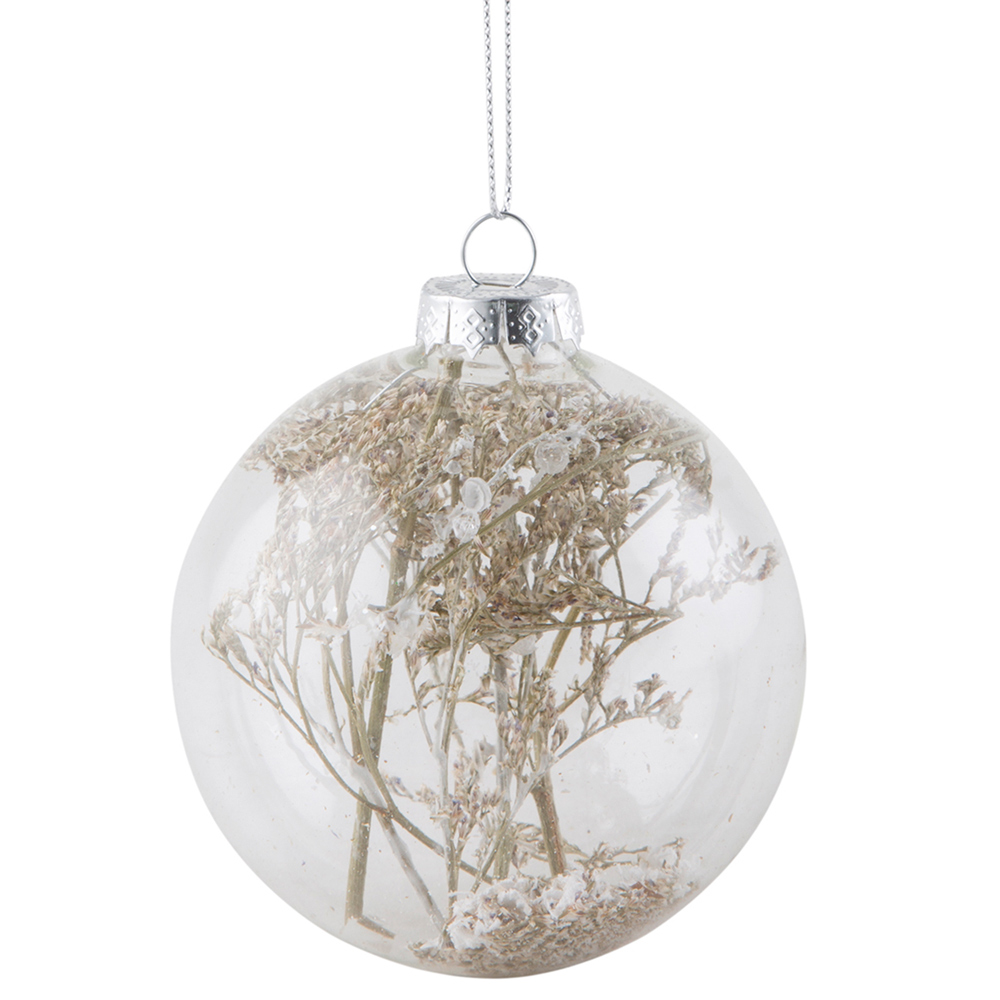 Mistletoe Cottage Encapsulated Brown Branch Glitter Christmas Bauble Image