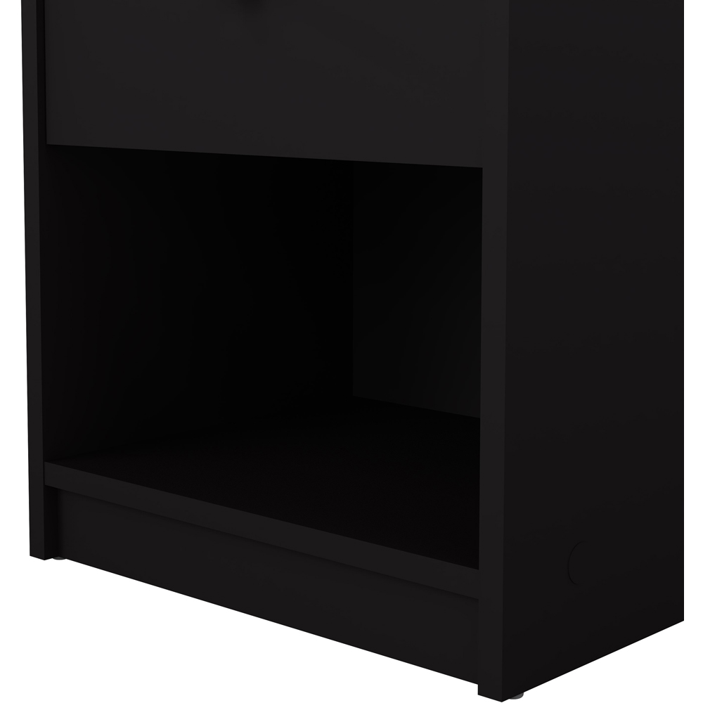 Furniture To Go May Single Drawer Single Shelf Black Bedside Table Image 7