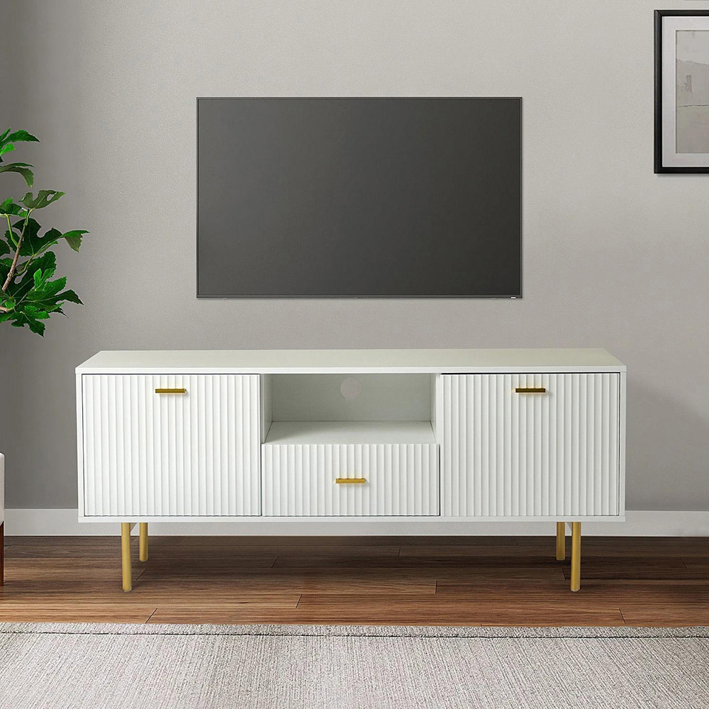 Kosy Koala 2 Door Single Drawer White TV Cabinet Image 4