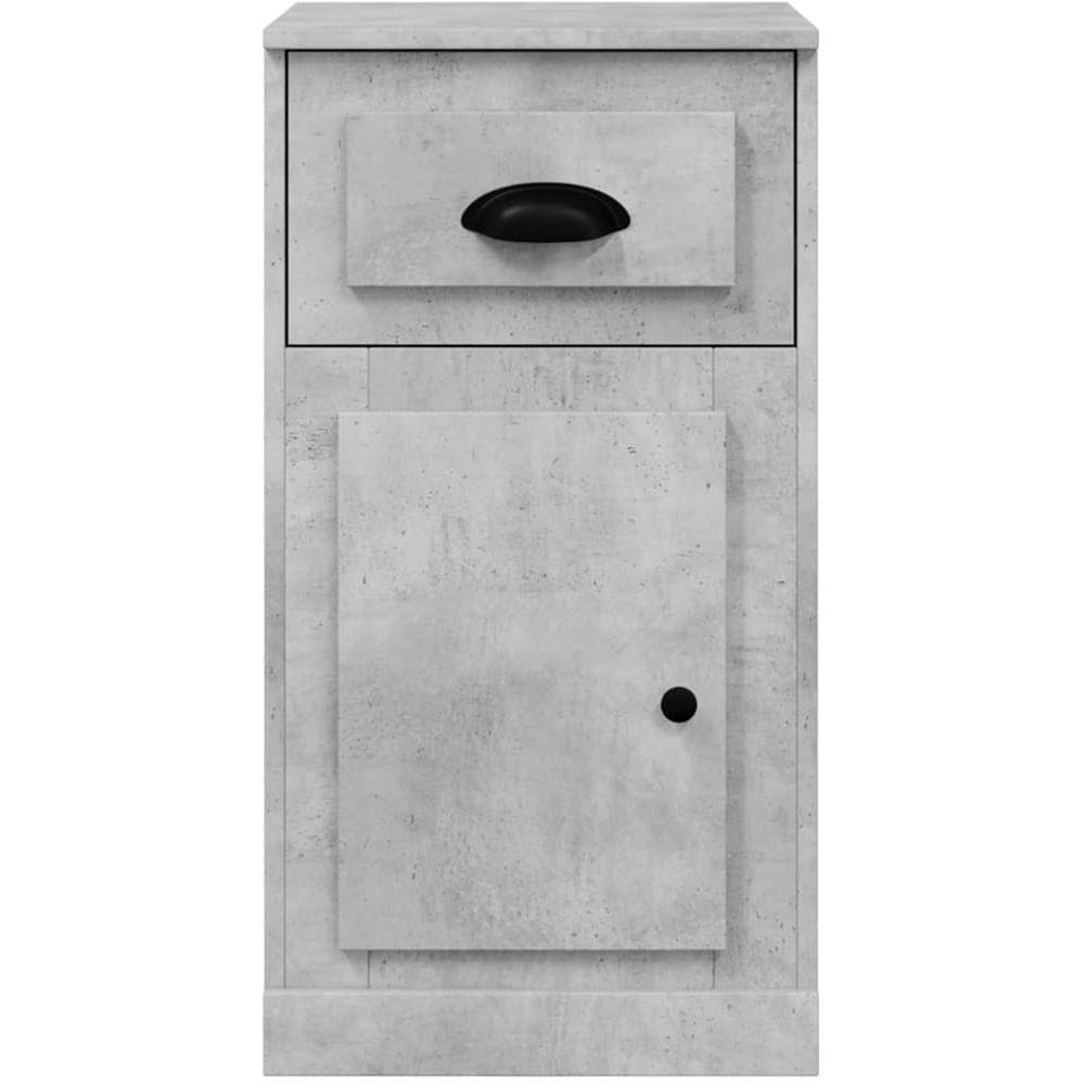 vidaXL Single Door Single Drawer Concrete Grey Side Cabinet Image 4