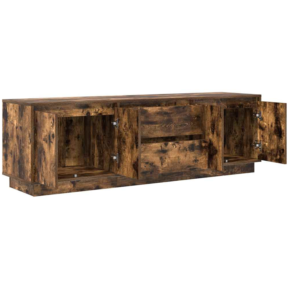vidaXL 4 Door 2 Drawer Smoked Oak LED TV Cabinet Image 6