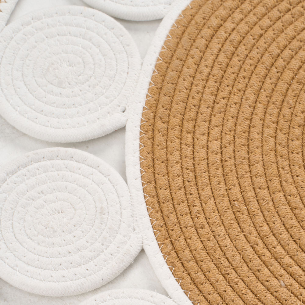 Living and Home Brown and White Braided Oval Rug 100 x 60cm Image 5