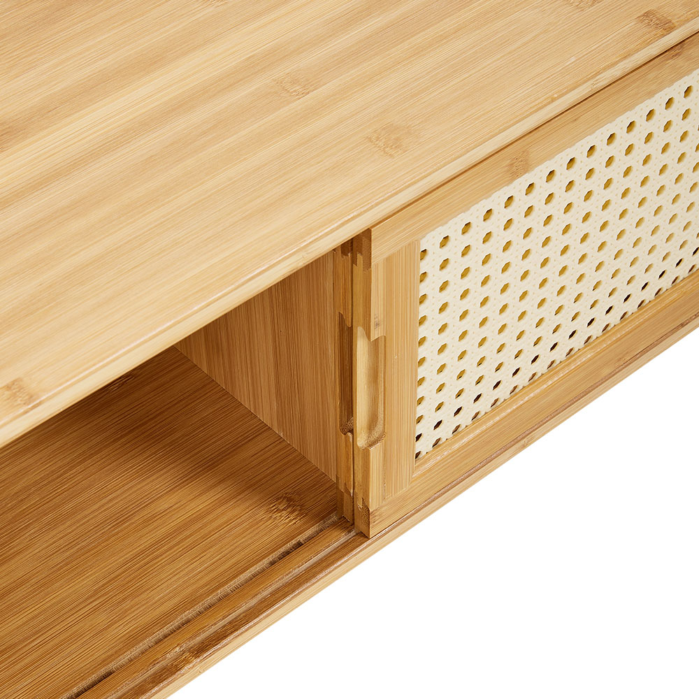 H&O Direct 3 Sliding Door Modern Wooden TV Stand Image 4