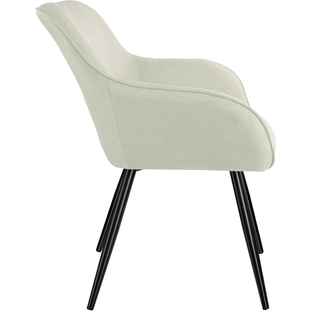 tectake Marilyn Set of 8 Cream Padded Chair with Black Steel Legs Image 4