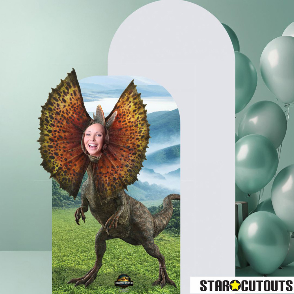 Star Cutouts Jurassic World Rebirth Dilophosaurus Dinosaur Stand in Cardboard Cutout 4.5ft Image 2
