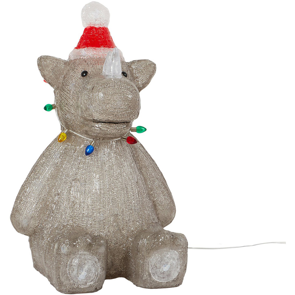 Acrylic LED Festive Rhino - Grey Image 5