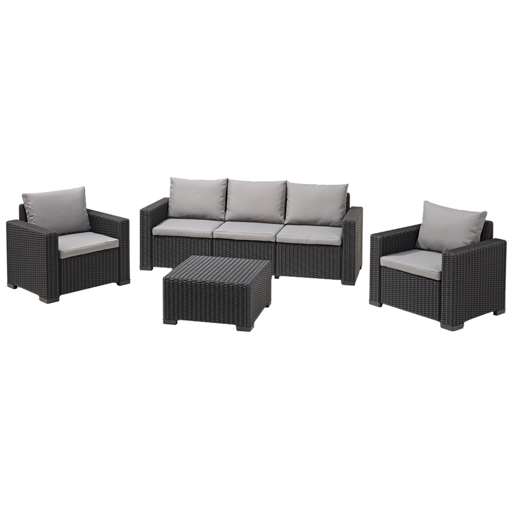 Keter California 5 Seater Graphite Lounge Set Image 2