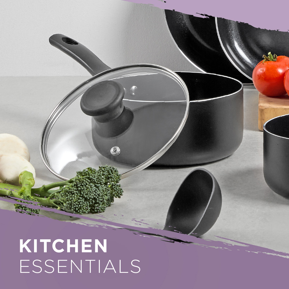 Blackmoor 18cm Black Ceramic Non-Stick Saucepan with Tempered Glass Lid Image 6