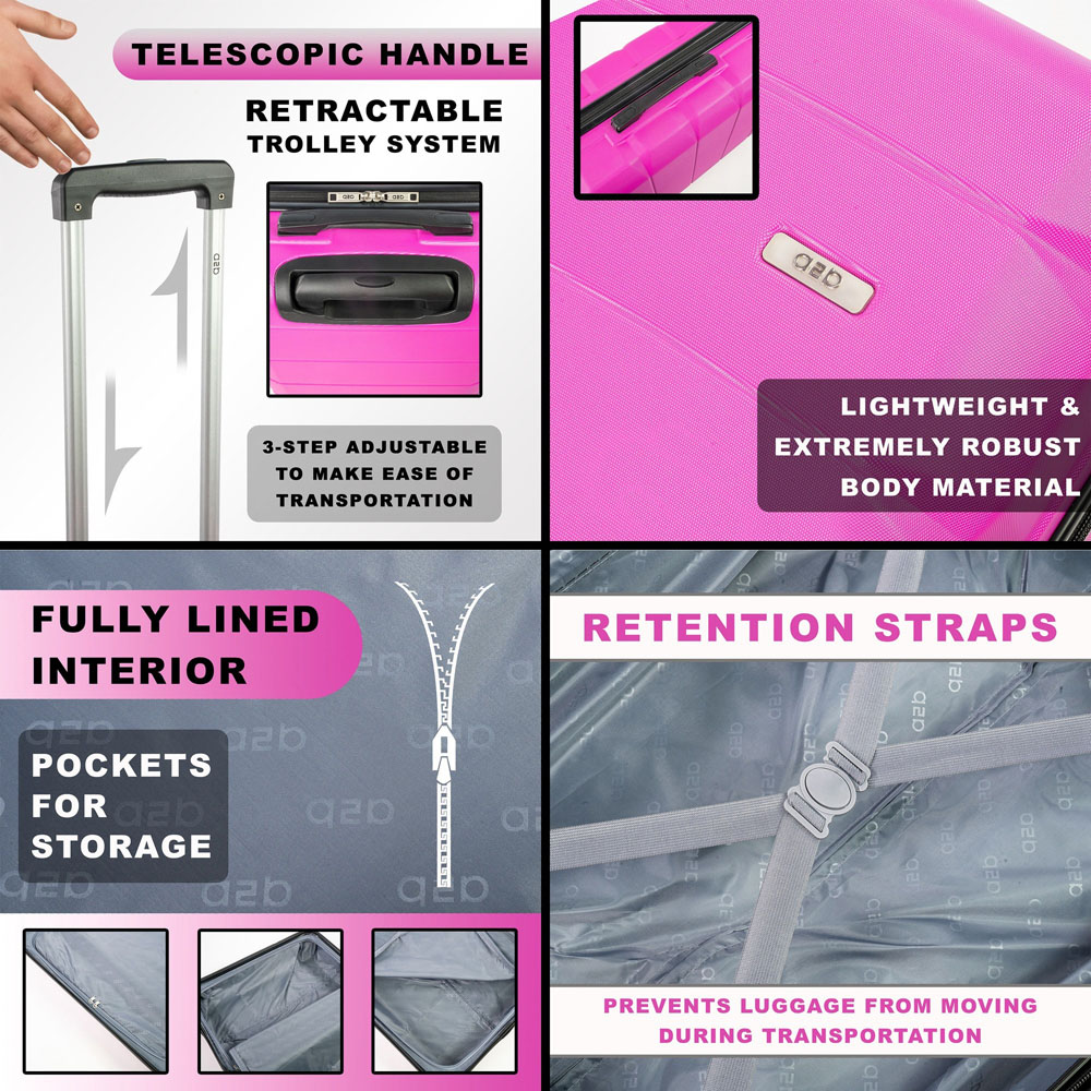 A2B Exodus 30 inch Pink Hard Shell Hold Suitcase Image 9