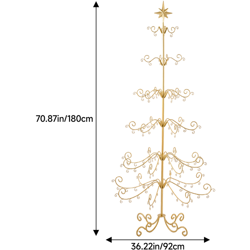 Living and Home Gold Display Stand Christmas Decoration with Star Top 6ft Image 6