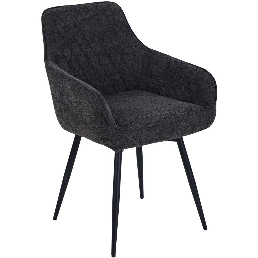 Portland Axton Black Fabric Dining Chair Image 2