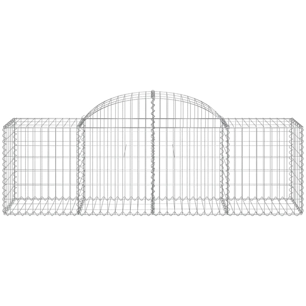 vidaXL Silver Galvanised Iron Arched Gabion Basket 200 x 50 x 60/80cm 12 Pack Image 2