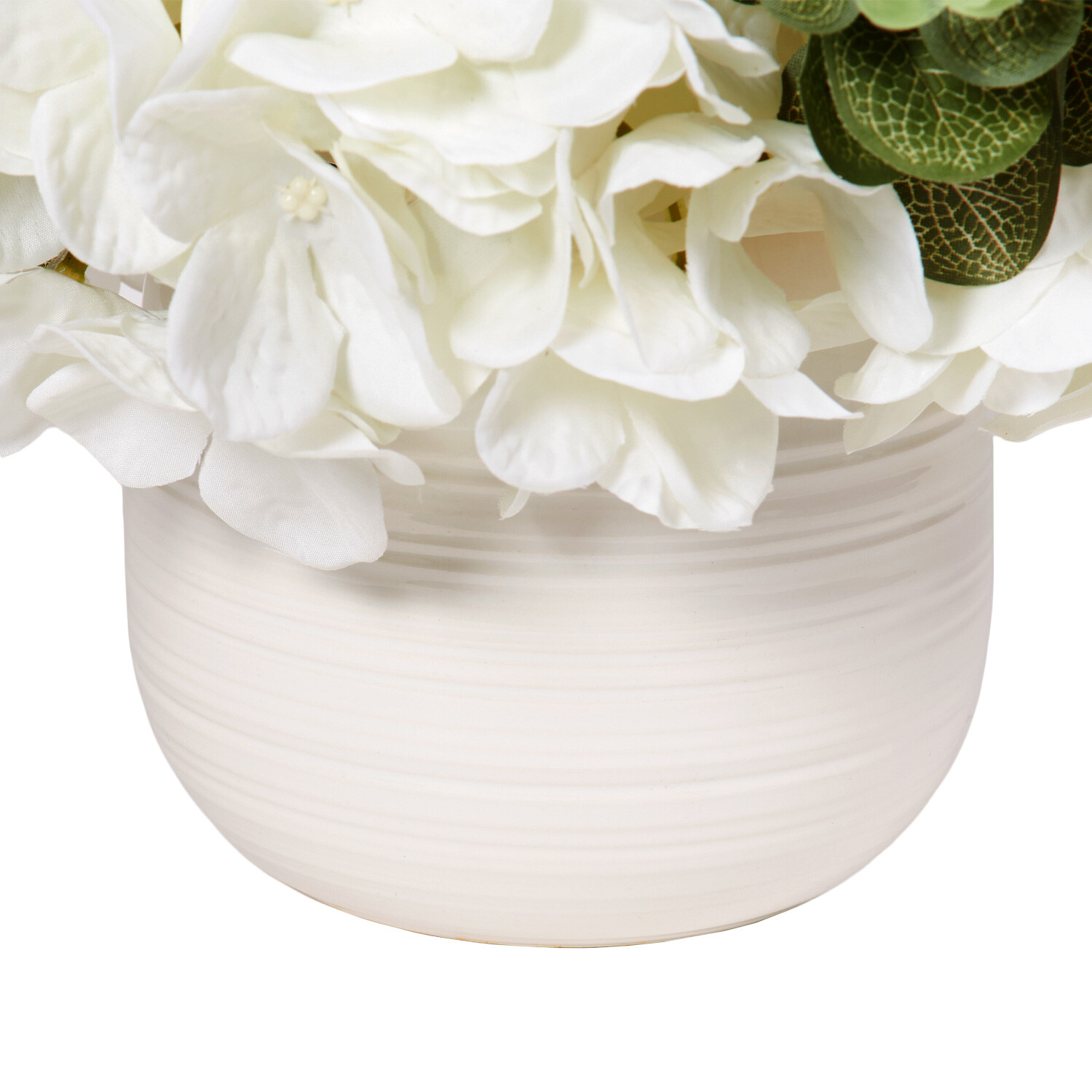 Hydrangea & Eucalyptus Arrangement - White Image 3