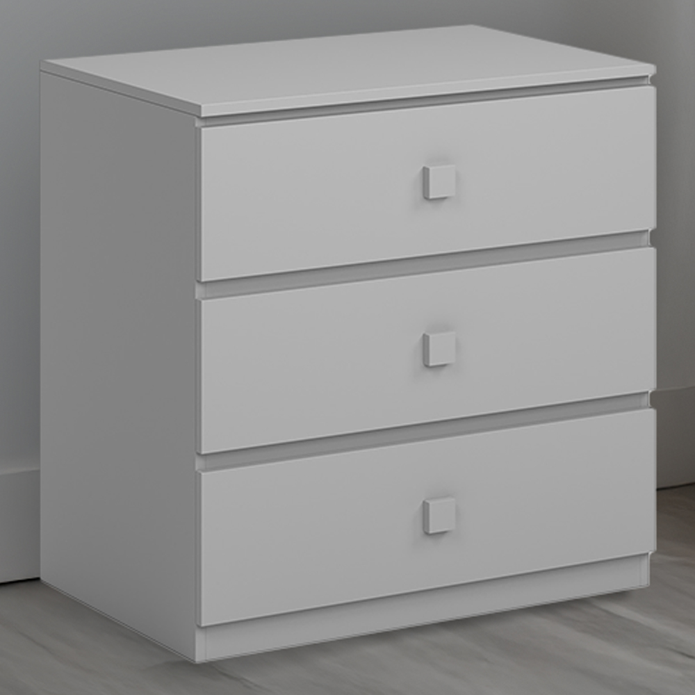 Kudl 3 Drawer Grey Storage Chest Image 1