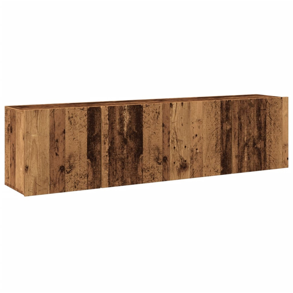 vidaXL 2 Door Old Wood Wall Mounted TV Cabinet Set of 2 Image 2