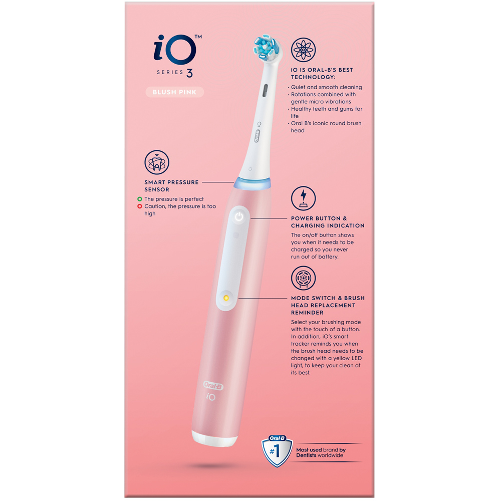 Oral-B iO3 Blush Pink Ultimate Clean Electric Toothbrush Image 3