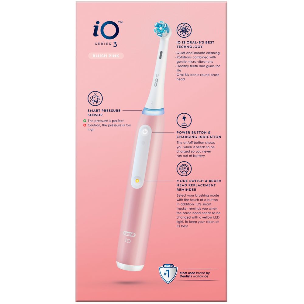 Oral-B iO3 Blush Pink Ultimate Clean Electric Toothbrush Image 3
