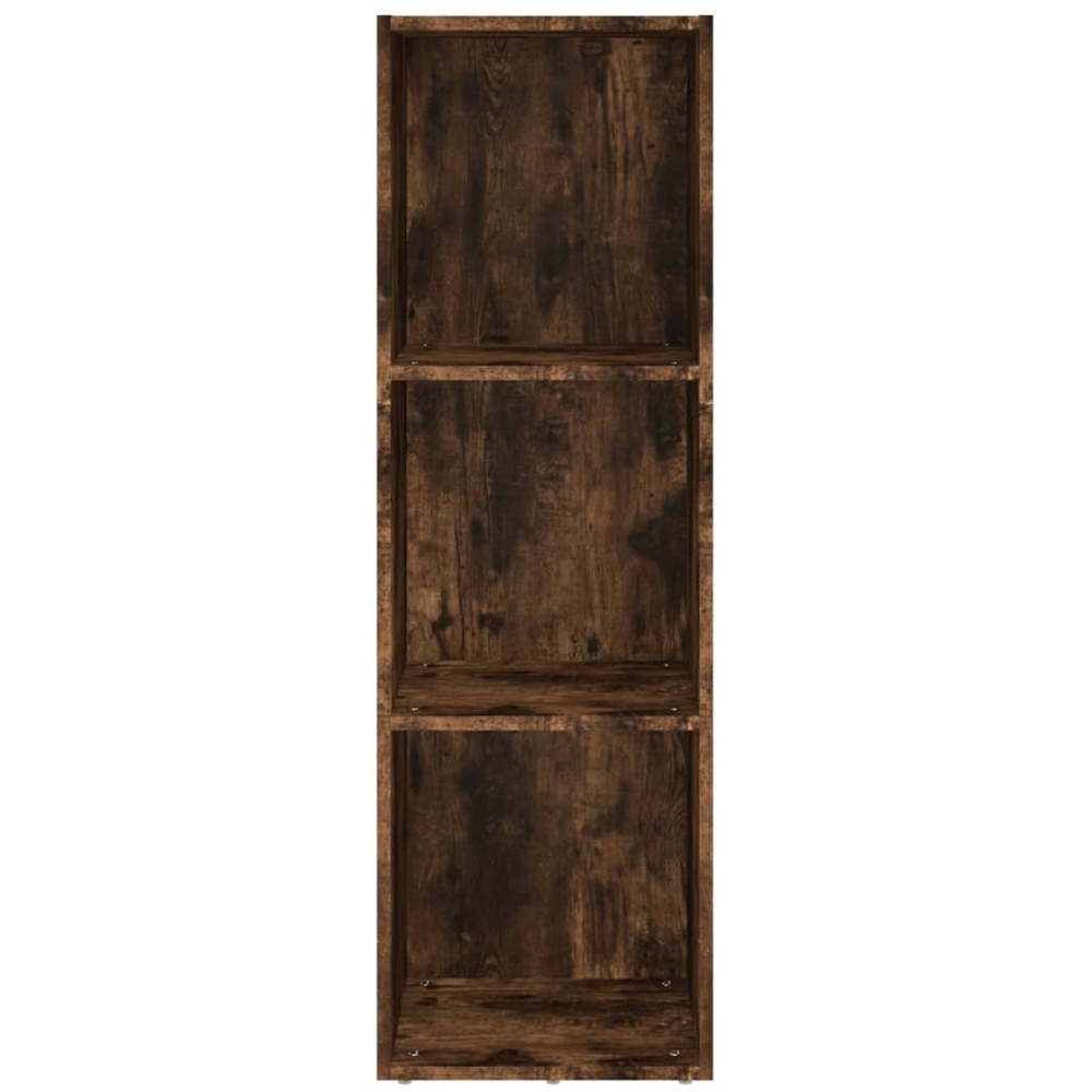 vidaXL 3 Shelf Smoked Oak Bookcase Image 4