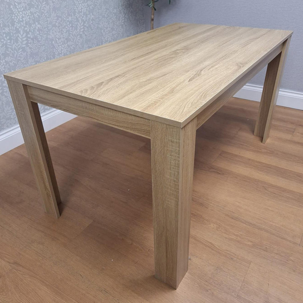 Kosy Koala 6 Seater Dining Set with Bench Oak Effect and Grey Velvet Image 3