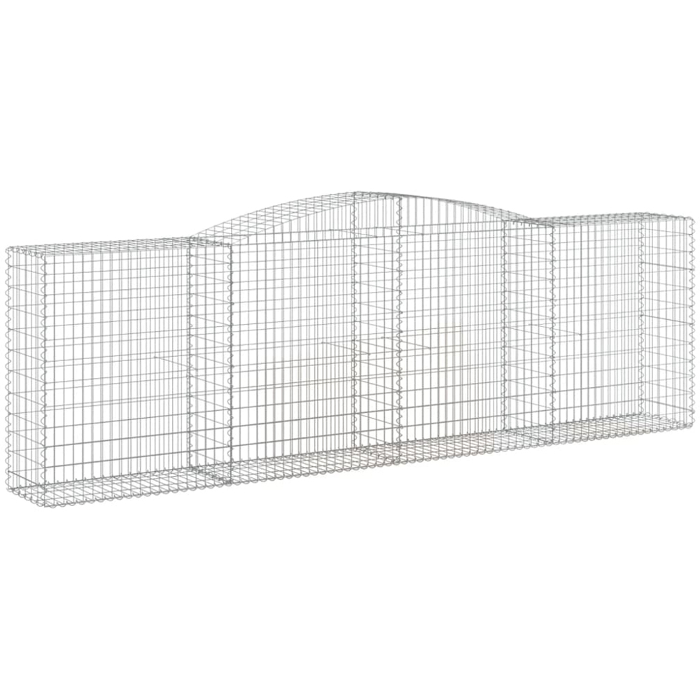 vidaXL Silver Galvanised Iron Arched Gabion Basket 400 x 50 x 120/140cm 7 Pack Image 1