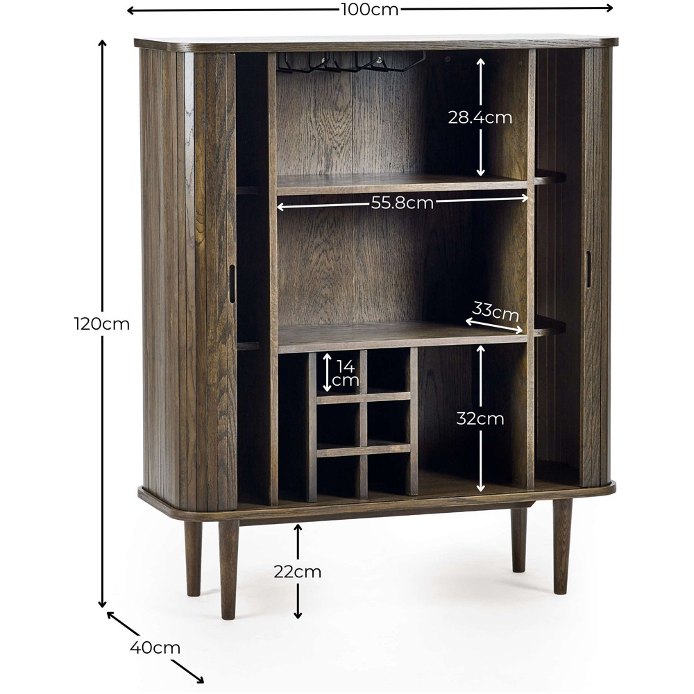 Julian Bowen Arya 2 Door Dark Oak Effect Drinks Cabinet Image 9