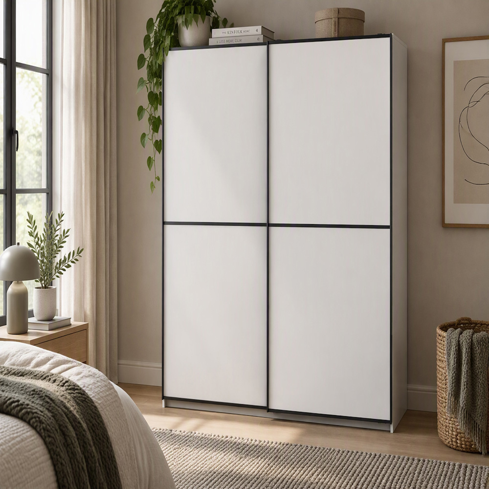 TJ'S Ulm 2 Door White Sliding Wardrobe 180cm Image 5