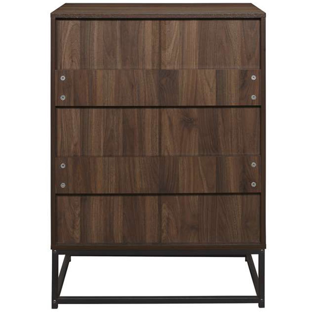 Houston 4 Drawer Walnut Wood Chest of Drawers Image 5