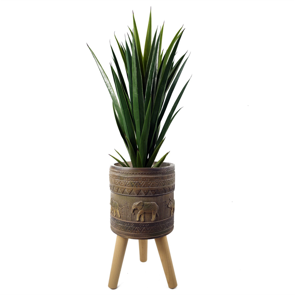 Leaf Zandi Elephant Fibreglass Composite Indoor Planter with Legs 40 x 21.5cm Image 4