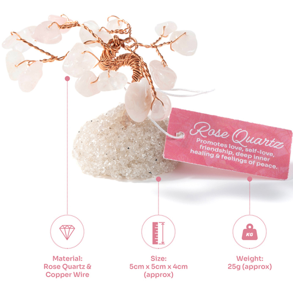 Myga Gemtrees Rose Quartz Crystal Tree of Life Image 4