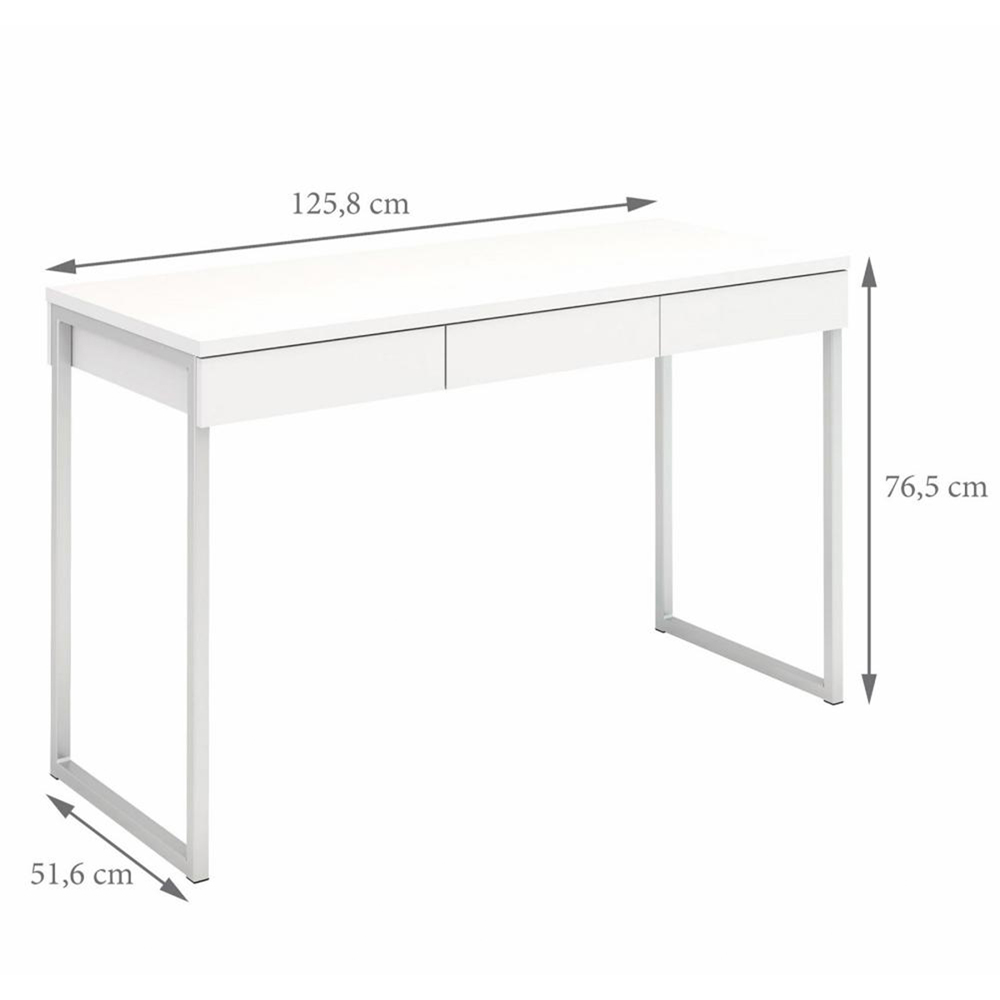 Florence Function Plus 3 Drawer Desk White Image 8