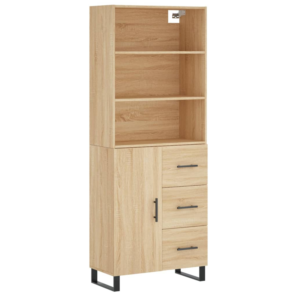 vidaXL Single Door 3 Drawer 3 Shelf Sonoma Oak Highboard Image 2