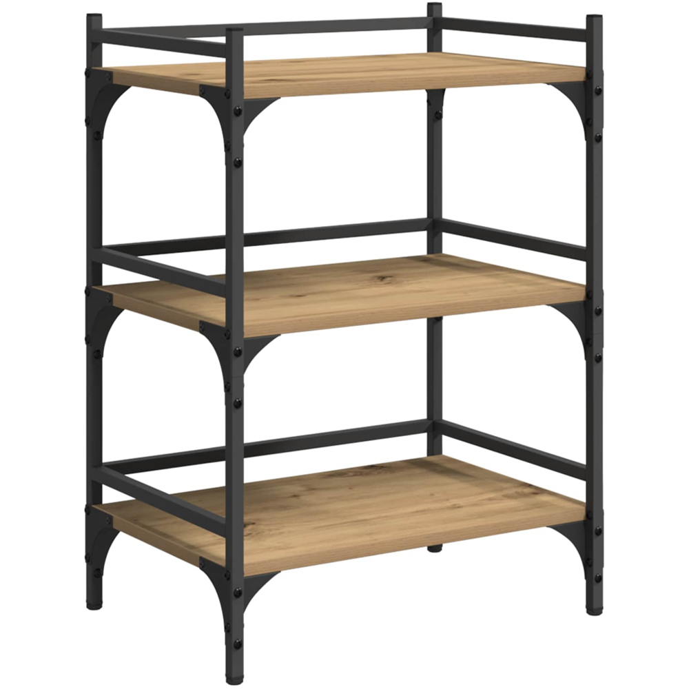 vidaXL 3 Shelf Old Wood Kitchen Trolley Image 5