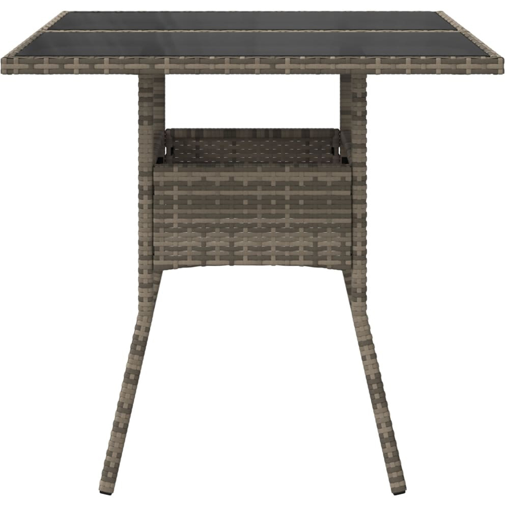 Walplus 2 Seater Grey Poly Rattan Glass Top Garden Dining Table Image 5