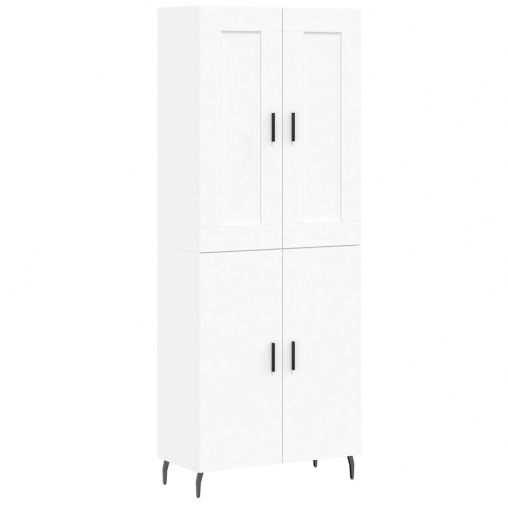 vidaXL 4 Door White Highboard Image 2