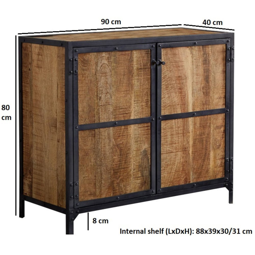 Brooklyn Akos 2 Door Wooden Sideboard Image 5