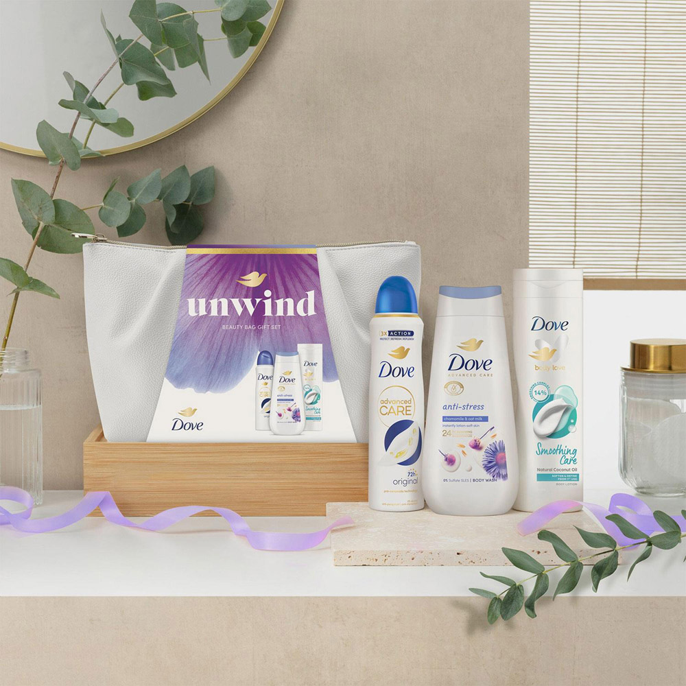 Dove Unwind Beauty Bag Gift Set Image 2