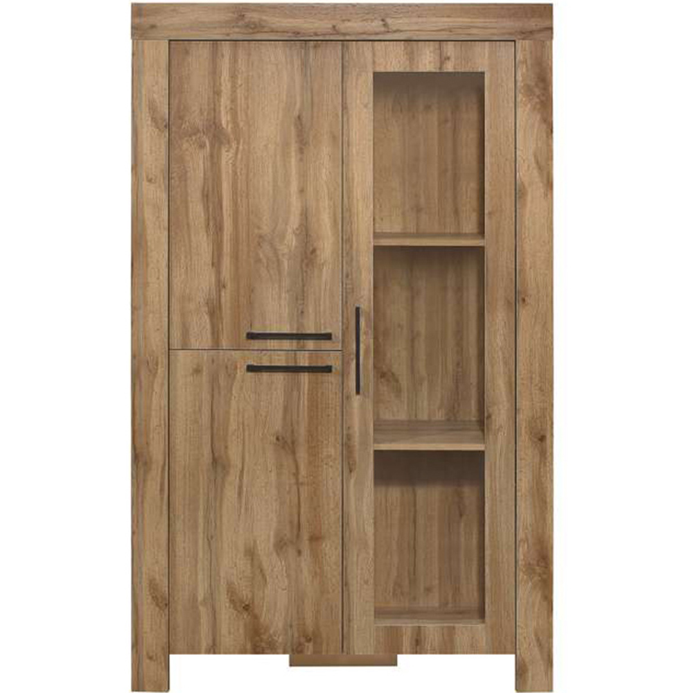 Compton 3 Door Oak Display Cabinet Image 3